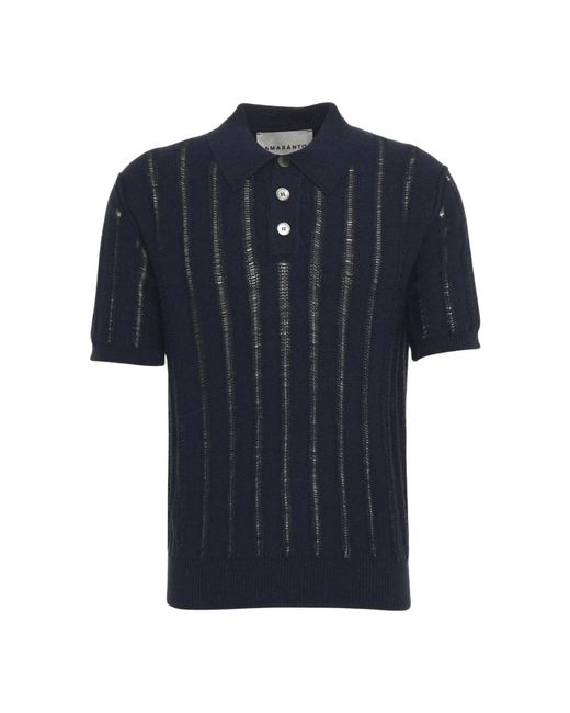 Amaranto Cotton Polo in het Blue voor heren