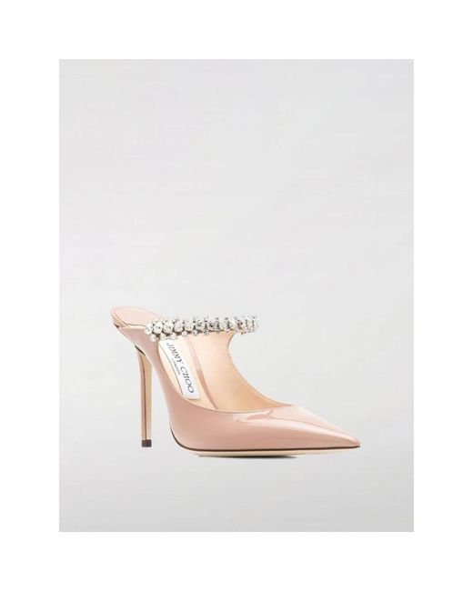 Jimmy Choo White Heeled Mules