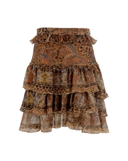 Etro Brown Short Skirts