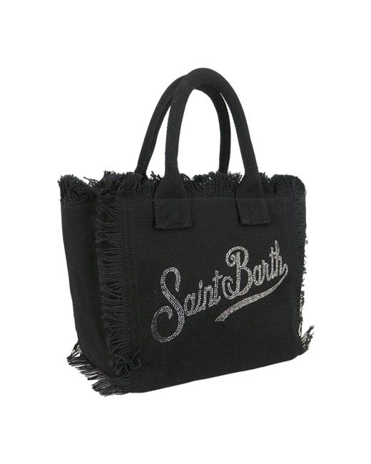 Mc2 Saint Barth Black Baumwoll-Schultertasche