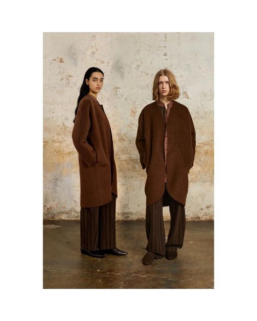 Cortana Brown Single-Breasted Coats