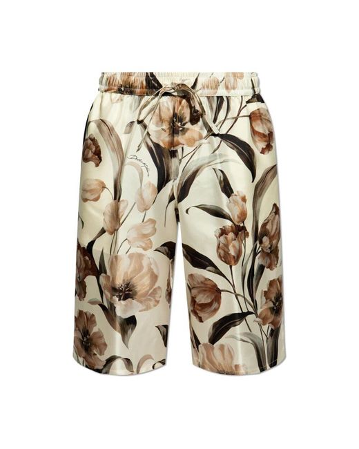 Dolce & Gabbana Seidenshorts in Natural für Herren
