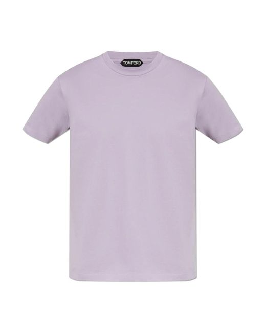 Tom Ford Tops ,Paars ,Katoen Katoenen T-Shirt in het Purple voor heren