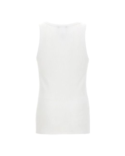 Versace White Sleeveless Tops for men
