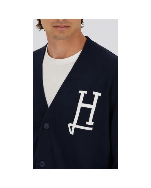 Herno H Logo Cardigan in het Blue voor heren