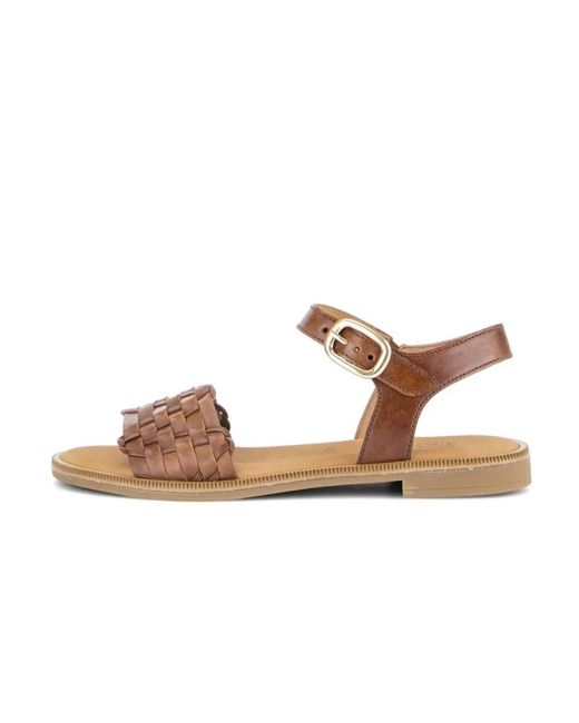 Gabor Brown Flat Sandalen