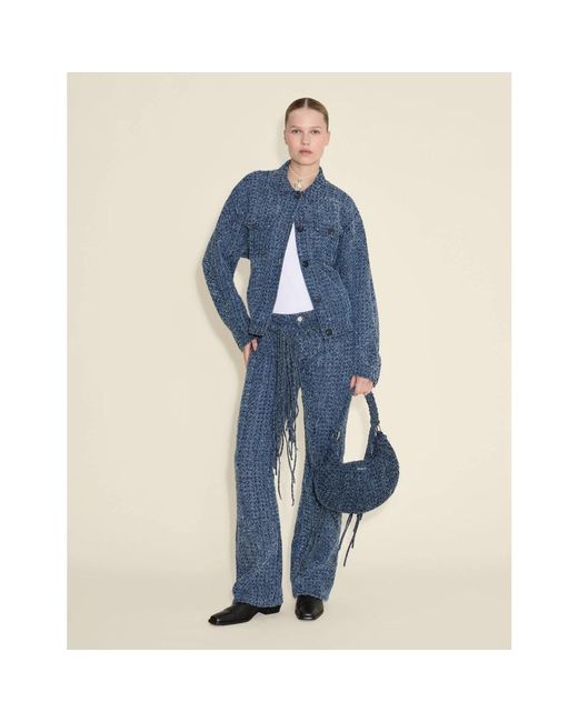 Holzweiler Jassen ,Blauw ,Katoen Blauwe Katoenen Jas Met Moderne Twist in het Blue