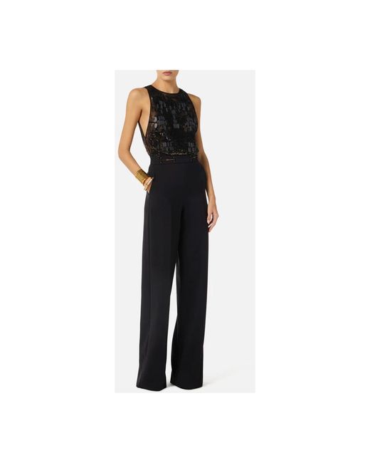Elisabetta Franchi Black Jumpsuits
