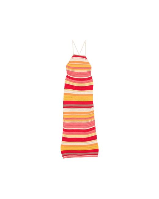 Laneus Red Knitted Dresses