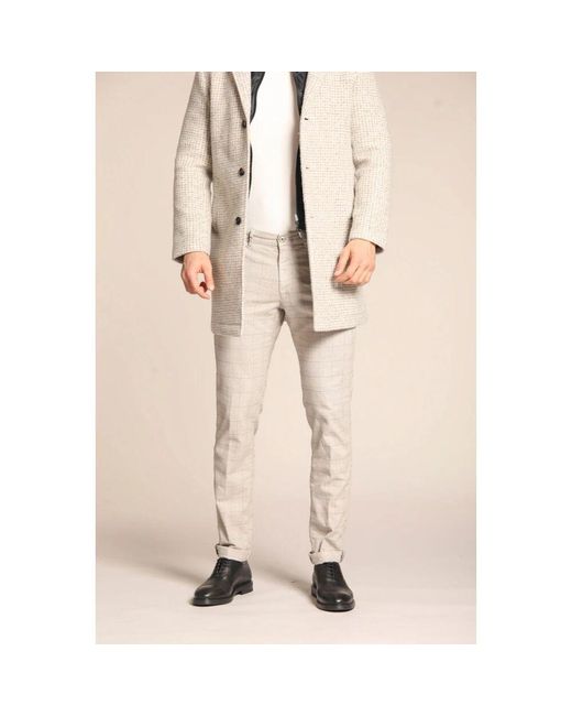Mason's Slim fit baumwoll stretch chino hose in Natural für Herren