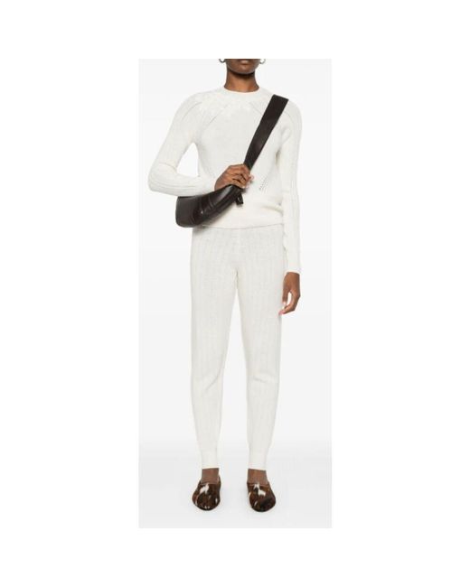 Round-Neck Knitwear di Ermanno Scervino in White