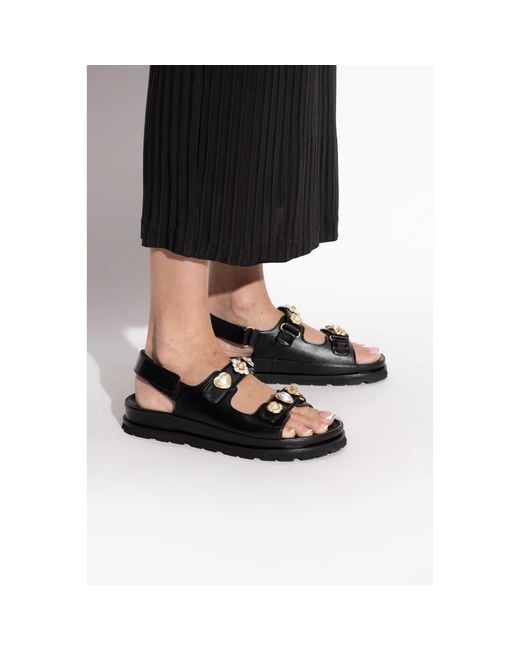 Stuart Weitzman Black Flat Sandals