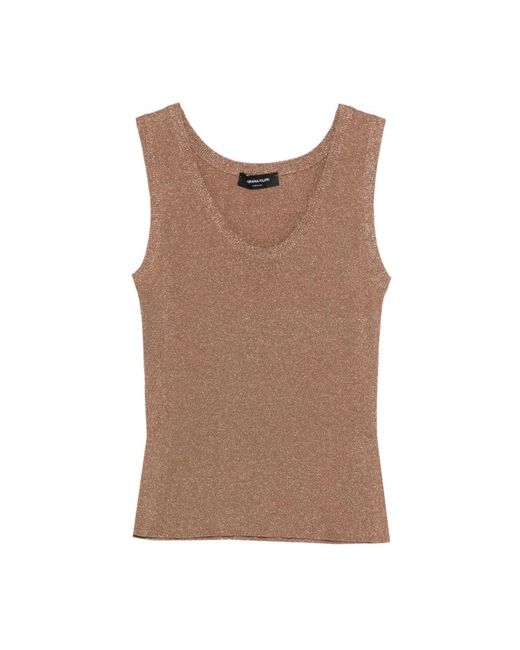Fabiana Filippi Brown Sleeveless Tops