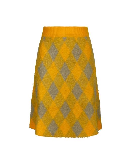 Burberry Yellow Midi Skirts