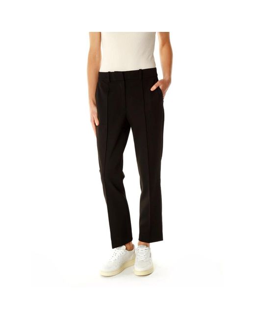 Samsøe & Samsøe Black Mid-rise stoffhose mit knöpfen und taschen
