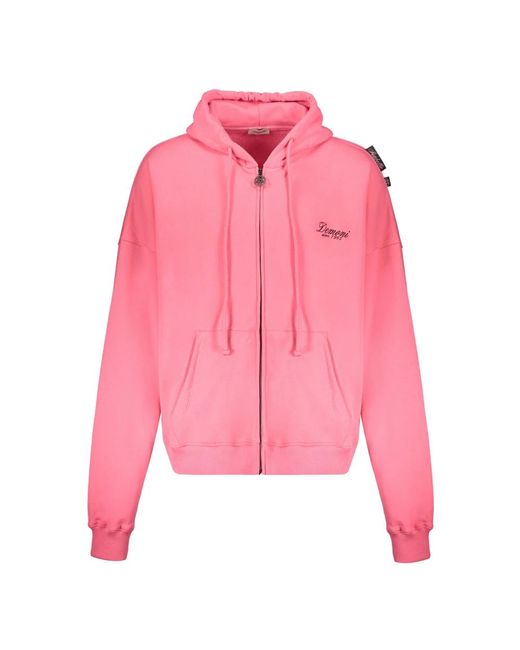 Isabella 1985 Hoodies & Sweatvesten ,Roze ,Katoen Volledige Zip Hoodie in het Pink voor heren
