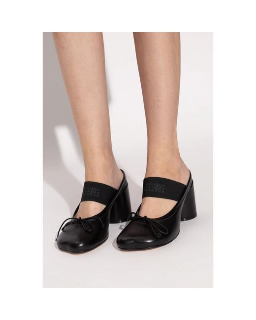 MM6 by Maison Margiela Black Heeled Mules