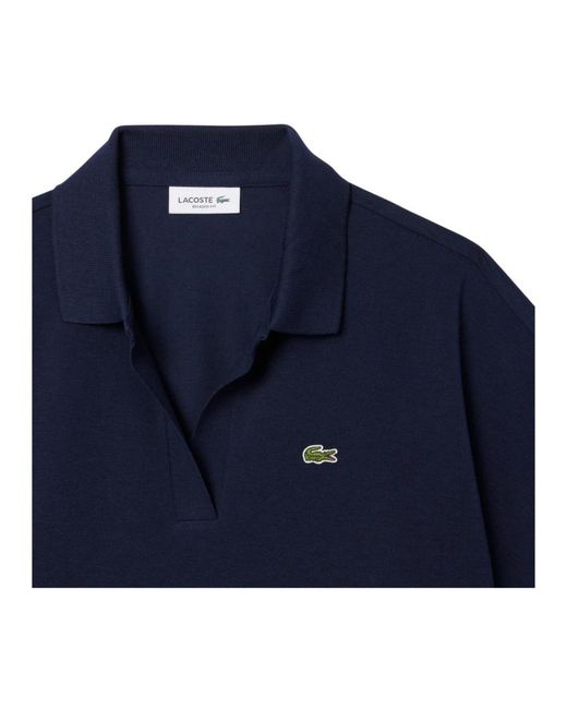 Lacoste Relaxed Fit Fluid Piqué Polo in het Blue