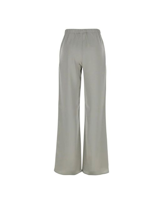 Pantaloni verdi con gamba larga in seta di Antonelli in Gray