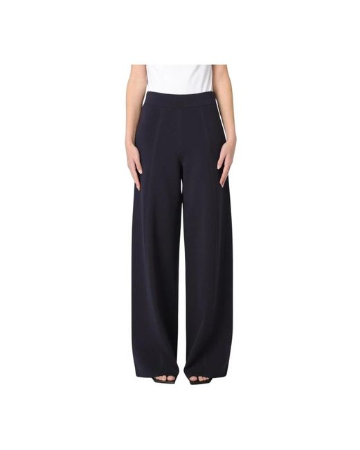 Max Mara Wide Leg Tailored Pants in het Blue