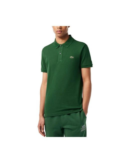 Lacoste Tops ,Groen ,Katoen Slim Fit L.12.12 Piqué Polo in het Green voor heren