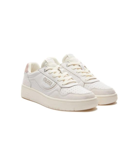 Colmar Schoenen ,Wit ,Leer Austin Look Sneakers in het White