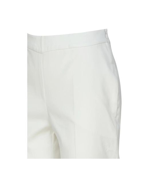 Genny White Slim-Fit Trousers