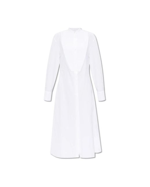 Jil Sander Kleedjes ,Wit ,Katoen Katoenen Jurk in het White