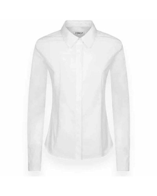 Dondup Overhemden ,Wit ,Katoen Elegante Poplin Overhemd in het White