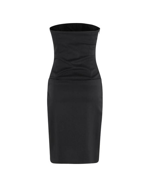 The Attico Black Elegantes Midi-Kleid