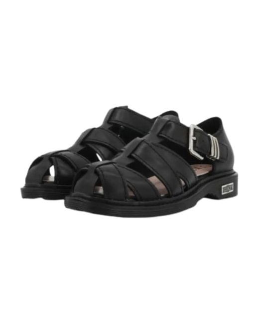 Cult Black Flat Sandals
