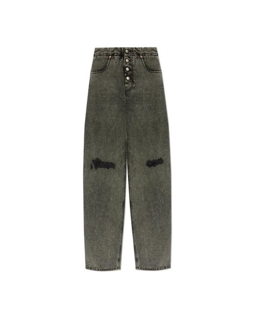MM6 by Maison Martin Margiela Green Loose-Fit Jeans
