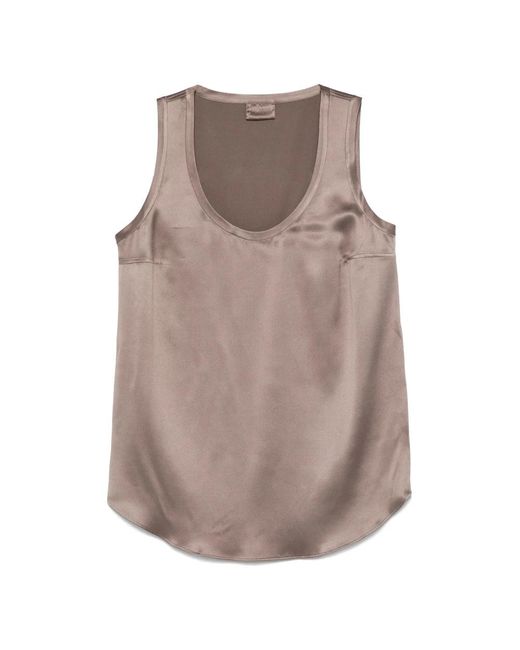 Sleeveless Tops di Brunello Cucinelli in Brown