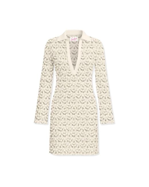 Mc2 Saint Barth Natural Knitted Dresses
