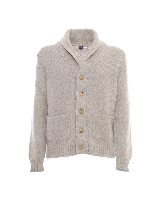 Fedeli Button Cardigan L/S Gebreide Trui in het Gray voor heren
