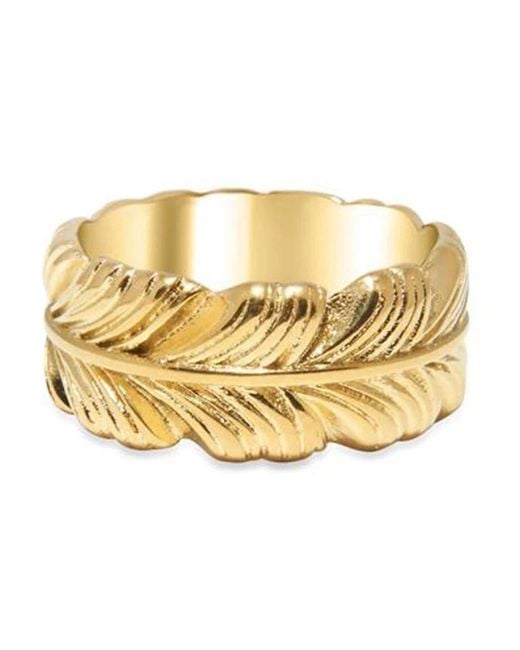 Nialaya Goldfederring in Metallic für Herren