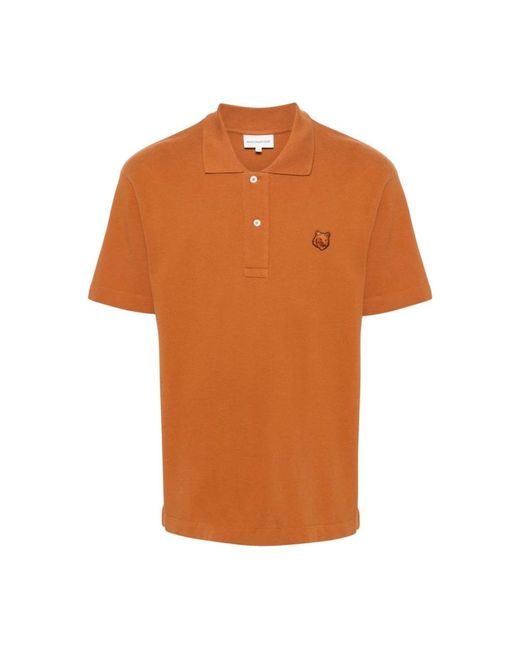 Maison Kitsuné Orange Polo Shirts for men