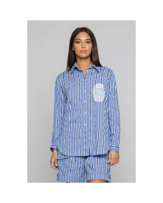 Camicia a righe con logo di Kocca in Blue