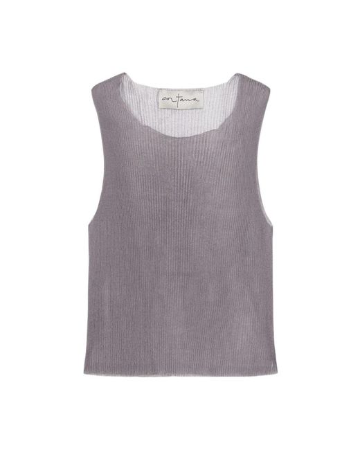 Cortana Gray Sleeveless Tops