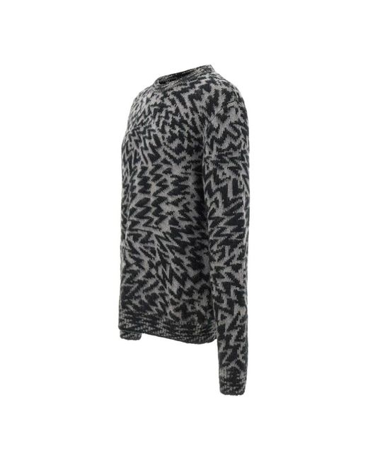 Laneus Gray Round-Neck Knitwear for men