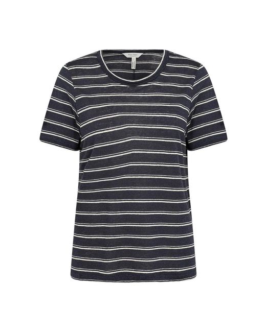 Part Two Black Gestreiftes t-shirt mit kurzen ärmeln