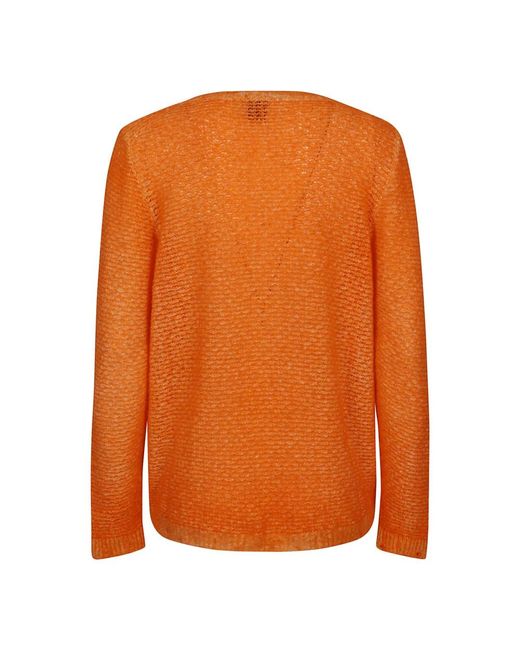 Avant Toi Orange Round-Neck Knitwear