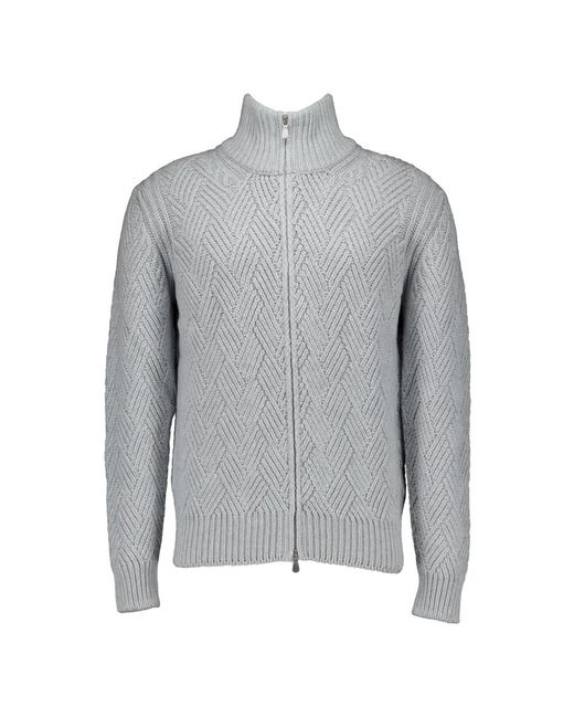 Gran Sasso Gray Zip-Throughs for men