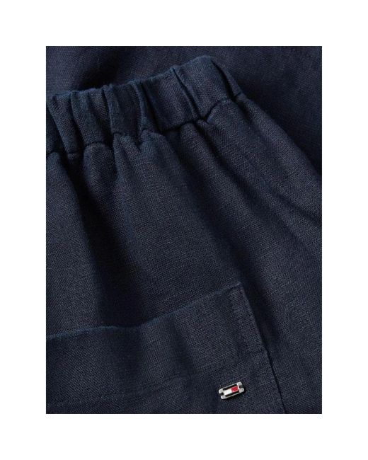 Tommy Hilfiger Blue Lässige leinen shorts