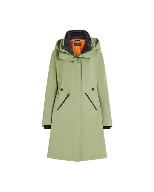 Creenstone Jassen ,Groen ,Polyester Waterdichte Lange Parka Evanna Model in het Green