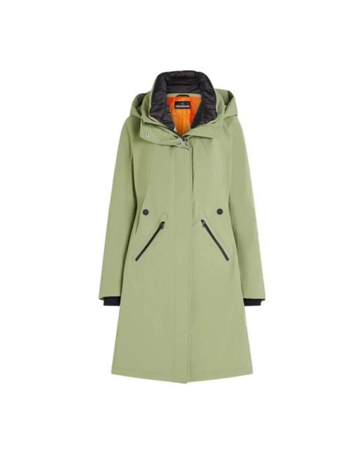 Creenstone Jassen ,Groen ,Polyester Waterdichte Lange Parka Evanna Model in het Green