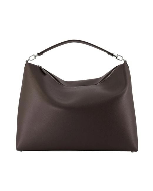 Totême  Brown Braune Leder Shopper Tasche Mit Top-Griff
