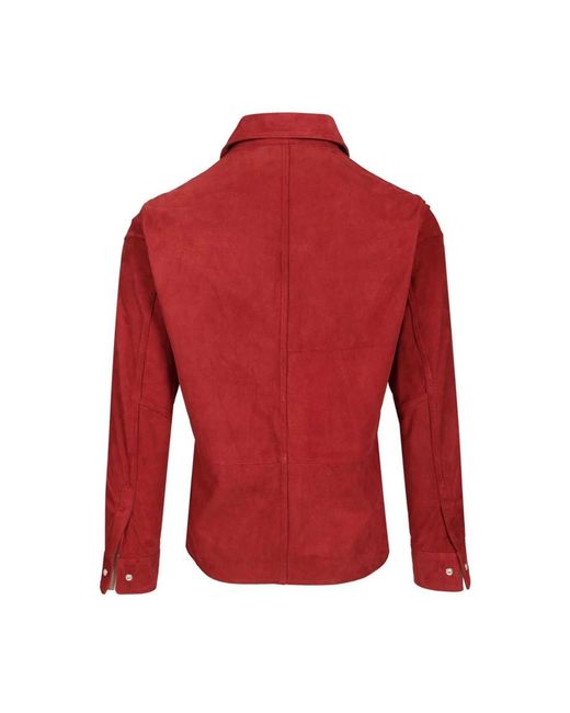 Barba Napoli Red Casual Shirts for men