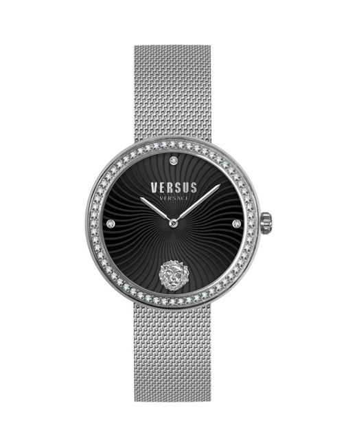 Versus Accessoires ,Grijs ,Elegante Mesh Band Dameshorloge in het Metallic