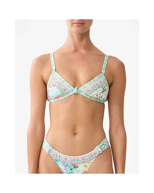 Camilla Tri Bikini Top Met Knoop Voorkant in het Green